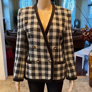 ESCADA Tweed Check Blazer. Size 38.